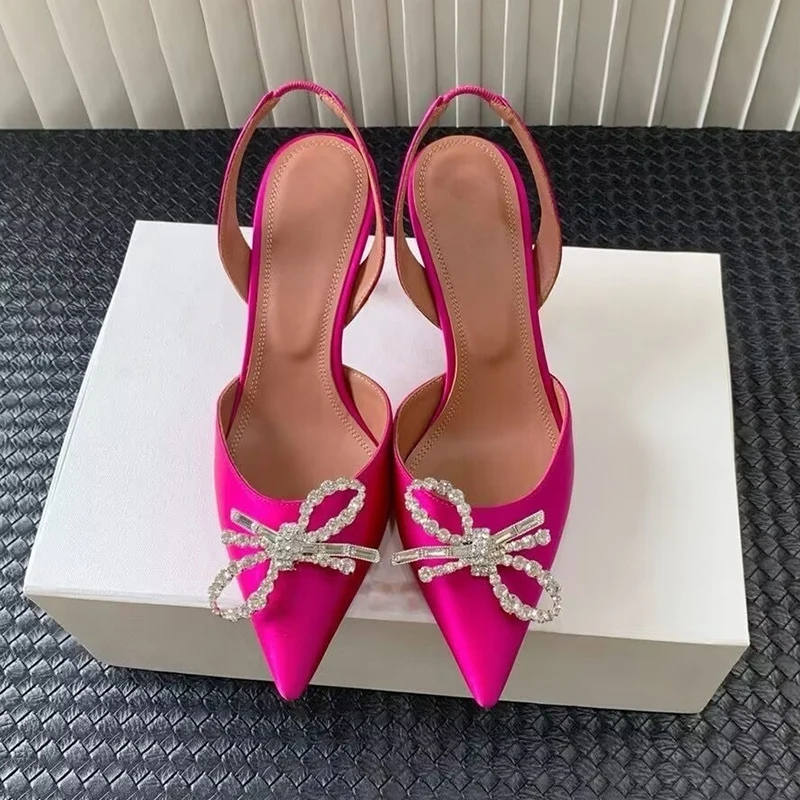 Crystal Bow-knot Thin Heels Sa - Slip Dress Satin ulasan dan harga
